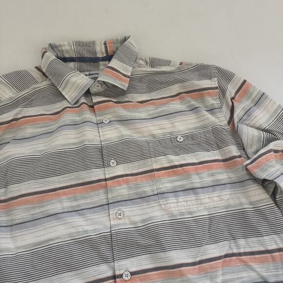 Tommy Bahama Collared Shirt Mens XL Pastel Striped Long Sleeve Preppy Flip Cuff - Picture 2 of 11